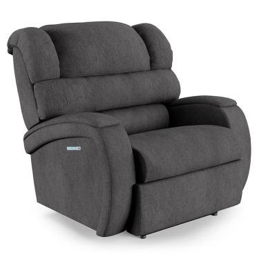 Imagem de Poltrona Do Papai Reclinável Napoli Elétrica Botão Led Massagem Linho Grafite Fh1