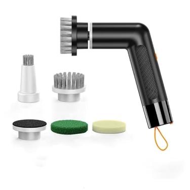 Imagem de xoermioy Esfregão giratório elétrico 6 em 1 – sem fio, recarregável, velocidade dupla e à prova d'água para limpeza profunda de argamassa e azulejos