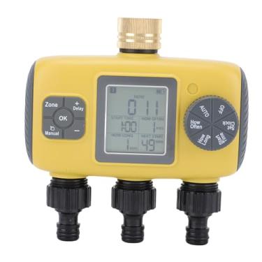 Imagem de RiToEasysports Temporizador de água, Temporizador de Irrigação de 3 Zonas Com Atraso de Chuva e Modo Automático Manual para Canteiro de Flores de Gramado de Jardim, Material ABS, Design à Prova