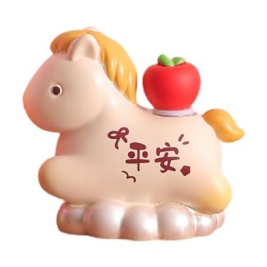 Imagem de WeiLaiKeQi Escultura de Cavalo para Decoração de Mesa, Artesanato em Resina, Enfeite de Cavalo do Zodíaco, Estátua de Animal para Lareira, Mesa ou, D