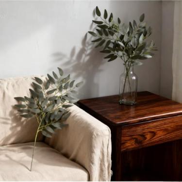 Imagem de 1 peça de hastes artificiais de eucalipto vegetação sintética realista de 50 cm para decoração de casamento, centro de mesa, enchimento de vaso, decoração de casa, 3