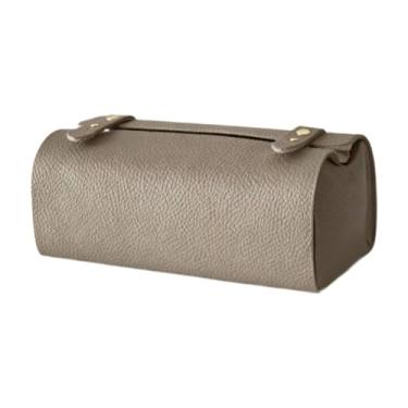 Imagem de Baoblaze Porta-lenços de papel com capa protetora, organizador de guardanapos, dispensador de guardanapos em couro PU para banheiro de hotel e mesa de, Cinza