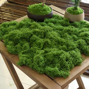 Imagem de 1 tapete verde musgo preservado vibrante 100 gramas - decoração de terrário de aparência natural com mini grama sintética para artesanato DIY e exibições de mesa, verde, B