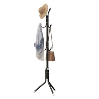 Imagem de Hhsdyl Suporte Cabide, 9 Ganchos Cabideiro Independente Metal Chapéus Árvore Hall Suporte Roupas para Armazenamento Casa Entrada Pendurar Casacos,Black