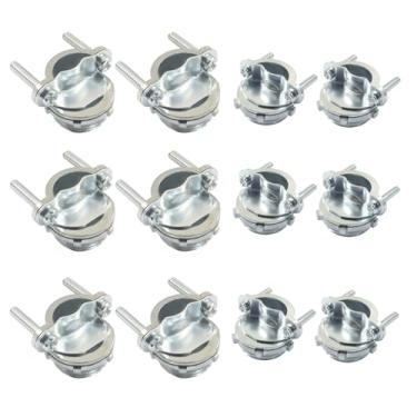Imagem de Moicstiy Conectores de cabo tipo braçadeira de 1/5.1 cm 3/10.2 cm, 12 peças de conectores de cabo de fixação para cabos metálicos de proteção de conduíte
