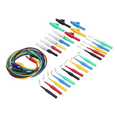 Imagem de Fafeicy Kit de Cabos de Teste de Plugue de Banana de 30 Peças de Sondas Traseiras 4 Mm, Tamanho de Conector e Plugue, Alta Condutividade Prática, Parâmetros de Tamanho Com 3 ângulos de Sonda para