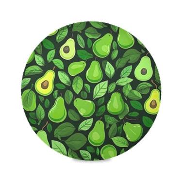 Imagem de Wassud Jogo americano verde abacates tapetes de mesa redondos para cozinha e jantar tapetes laváveis resistentes ao calor decoração de mesa 39 cm