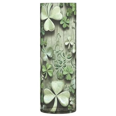 Imagem de Wassud Vaso de parede de trevo de quatro folhas, cilindro de plástico, estilo fazenda, para decoração de quarto, peça central, decoração de casa, country chique, estética