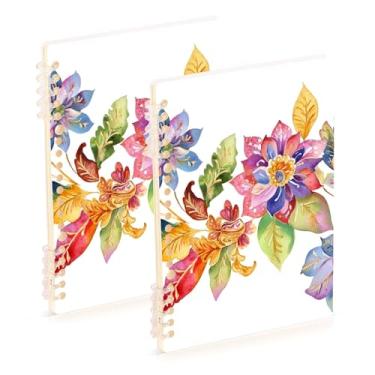 Imagem de Burbuja Cadernos com nome, papel pautado universitário A5 com 60 folhas, fichário para escritório, 2 unidades