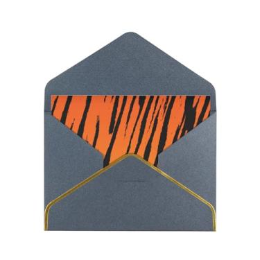 Imagem de Cartões de felicitações com estampa de listras de tigre para todas as ocasiões, convites de festa de aniversário de casamento, 12,7 x 15,2 cm