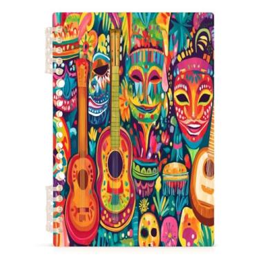 Imagem de Burbuja Caderno de carnaval, papel pautado universitário A5 com 60 folhas, fichário para escritório, 1 pacote