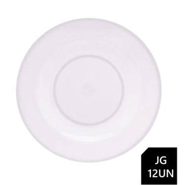 Imagem de Jogo 12 Pratos Sobremesa Melamina Basic Branco Lyor 18cm