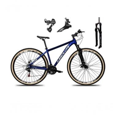 Imagem de Bicicleta Aro 29 Absolute Nero 5 Câmbios Shimano 24v Alumínio Garfo Com Trava Mountain Bike Azul Tam: 21