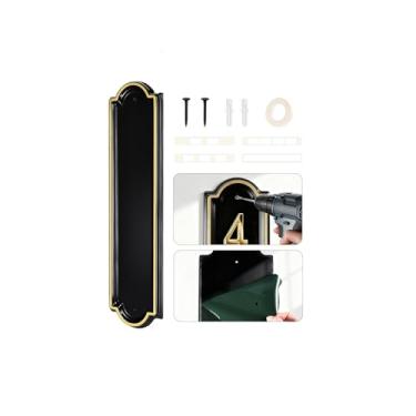 Imagem de VONDERSO Placas de endereço para casas, autoadesivas e pré-perfuradas para facilitar a montagem, placa numérica de alumínio premium com acabamento revestido em pó para clima – compatível com números