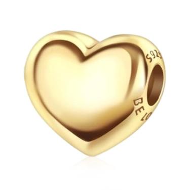 Imagem de Amieween Pequenos pingentes de coração banhados a ouro 14K, presente para família, amigo, casal, mãe, irmã, aniversário de Natal, aniversário das mães, dia dos namorados, pingente de pulseira e colar