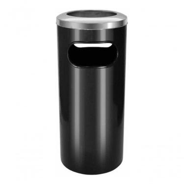 Imagem de Cinzeiro Lixeira Plástico Com Aro Em Aço Inox 50l