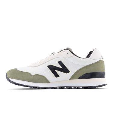 Imagem de New Balance Tênis masculino 515 V3, branco/olivina escura, tamanho 40