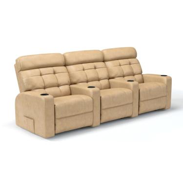 Imagem de  Sofá 3 Lugares Reclinável Manual Linha Cinema Em Corino Importado