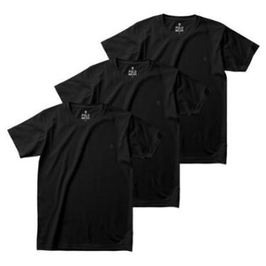 Imagem de Kit 3 Camiseta Básica Masculina Preta Polo Wear-Masculino