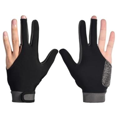 Imagem de POCREATION Luva de Bilhar, Elastano Elástico Alto, Respirável, Secagem Rápida, Design de Dedo Aberto Com Palma de Gel de Sílica Antiderrapante para Ajuste Confortável na Mão Esquerda ou (L)