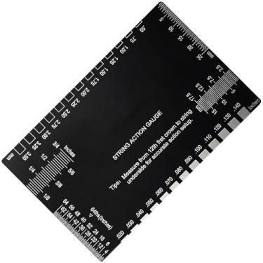 Imagem de Régua De Ação De Cordas - Régua de Ação em Aço Inoxidável para Métrico e Imperial - Ferramenta Para Luthier Fret Rocker,Para Adultos Mulheres Homens Escola Palco