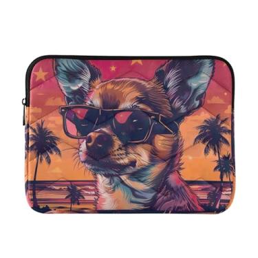 Imagem de Linda bolsa para laptop Chihuahua, fina, leve, durável, trabalho, viagem, tablet, bolsa feminina para laptop, de 13 a 14 polegadas