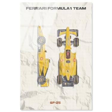 Imagem de Racer in Yellow Acrylic Print Formula 1 Posters by Notoriart, Pronto para pendurar, 25 x 38 cm