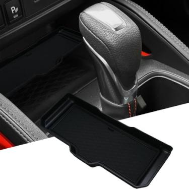 Imagem de YUJIANQ Organizador de console central para Nissan Frontier 2022-2026 acessórios bandeja de plástico ABS durável inserção apoio de braço caixa de armazenamento secundário (preto)
