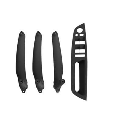 Imagem de Bege preto braço dianteiro do carro motorista lhd rhd interior maçaneta da porta painel interno puxar guarnição capa compatível para bmw e70 e71 x5 x6(Model A RHD Black)