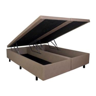 Imagem de Base Box Baú King 193x203x42cm em material sintético com Pistão a Gás 