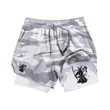 Imagem de Shorts Masculinos De Secagem Rápida Para Corrida Com Bolso Para Celula