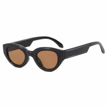 Imagem de Óculos de Sol Femininos Candy Color Cat Eye com Proteção UV400 para Esportes ao Ar Livre, Corrida e Ciclismo, Preto e Marrom