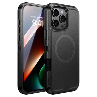 Imagem de DUEDUE Capa para iPhone 16 Pro Max [compatível com MagSafe] [à prova de choque] [à prova de quedas], proteção contra quedas de nível militar, capa resistente com absorção de choque, capa resistente