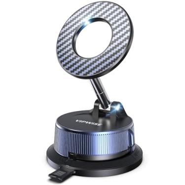 Imagem de VIPWISE Suportes magnéticos de telefone para o seu carro [89+LBS Sucção e 3200gf Magnético] Suporte Magsafe ajustável de 360° para carro, ventosa a vácuo, suporte de carro para iPhone 17 Pro Max 16 15