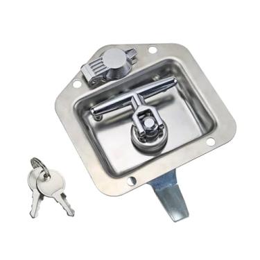Imagem de Fechadura de painel de aço inoxidável em forma de T fechadura de caixa de língua trava de armário industrial trava de garagem pesada 1 peça (MS858-1)
