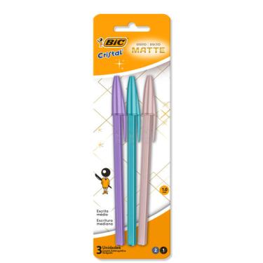 Imagem de Caneta Esferográfica BIC Efeito Matte 1.0 Rosa/Azul/Roxo