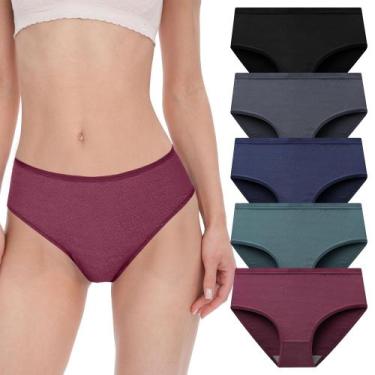 Imagem de Cuecas femininas de malha respirável BAMBOO COOL, pacote com 5