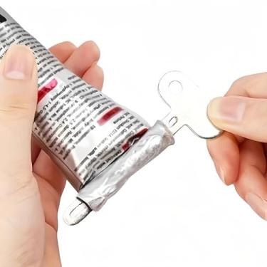 Imagem de 3 peças Espremedor de pasta de dente de aço inoxidável manual compacto redutor de resíduos para pasta de dente, cosméticos e viagens de banheiro, 3 peças