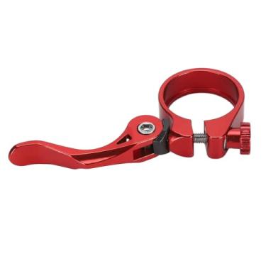 Imagem de KIMISS Braçadeira de Selim de Bicicleta Profissional 34,9 Mm Em Liga de Alumínio Leve CNC Mac D Liberação Rápida para Bicicletas de Montanha e Estrada, Design Resistente à Erosão (Vermelho)