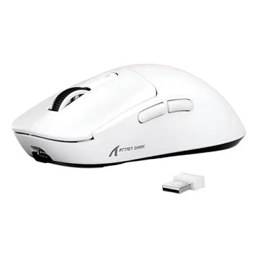 Imagem de ATTACK SHARK Mouse Gamer X3, Sem Fio/Com Fio BT/2.4G, Superlight 49g, Branco, Sensor PixArt PAW3395, DPI até 26000, Switches Kailh GM8.0, Compatível com Win11/Xbox/PC/Mac