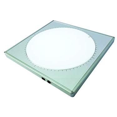 Imagem de Prancheta Portátil para Animação Led Super Brilho, em Acrílico com Moldura em Alumínio e Superfície de Trabalho Rotativa Trident, Cinza, 38 x 38 cm