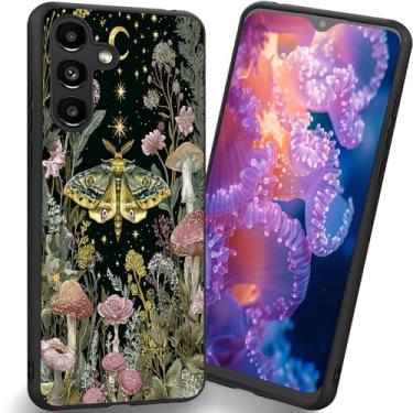 Imagem de RUUHLJLET Projetada para Samsung Galaxy S25 FE de 6,7 polegadas, a capa fosca macia oferece proteção total (noite estrelada de cogumelo mariposa)