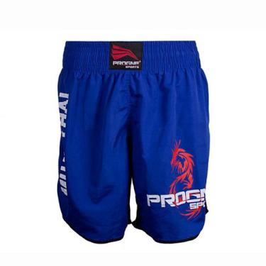 Imagem de Short Muay Thai Calção Bermuda Masculino Luta Progne, Azul, G