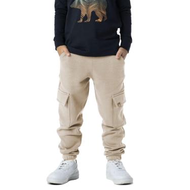 Imagem de Calça Vrasalon Infantil Moletom Cargo Bolso E Punho Elastico Masculina-Masculino