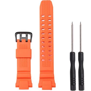 Imagem de Pulseira de relógio de silicone de borracha compatível com Casio G-shock GW-3000B/3500B/2500B/2000 G-1500 masculina esportiva à prova d'água laranja