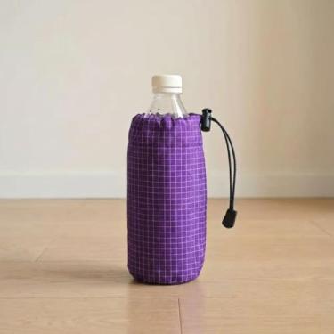 Imagem de Bolsa de suporte para garrafa de água ao ar livre, alça de ombro ajustável para acessório de mochila de caminhada (roxa)