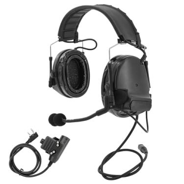 Imagem de HEARFALCOM Comta III (Comta ii versão atualizada) Airsoft tático esportivo com cancelamento de ruído, captador de silicone para tiro (BK)