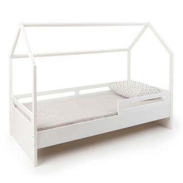 Imagem de Cama Montessoriana Tivoli com Casinha e Grades de proteção - Branco
