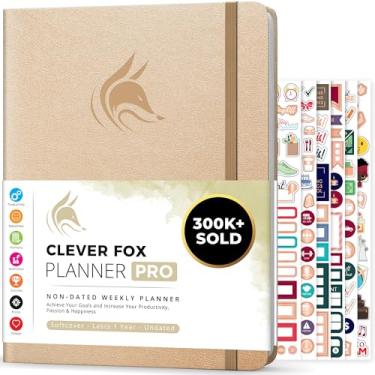 Imagem de Clever Fox Planner PRO – Planejador de vida semanal e mensal para aumentar a produtividade, gerenciamento de tempo e atingir seus objetivos, 21 x 28 cm (pérola)