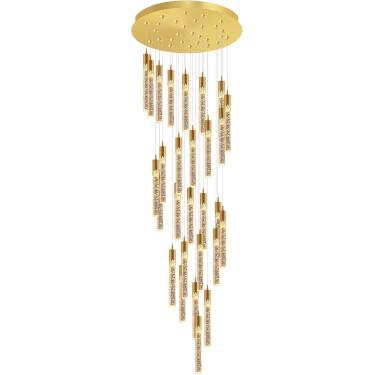Imagem de Mini Lustre De Cristal Dourado Integrado Led Pingente De Luz Para Ilha De Cozinha 3 Lustres De Luz Pingente De Iluminação Com Controle Remoto, Gold, 10-Light